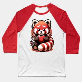 Cute Red Panda Animal Love Lovers Heart Baseball T-Shirt